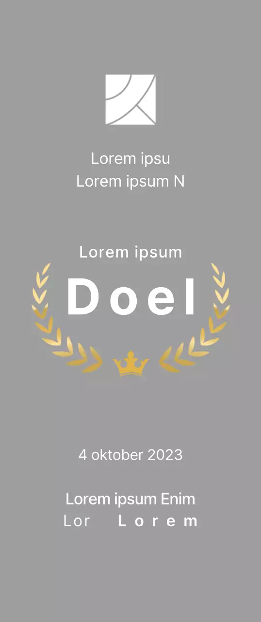 Wedstrijd concept winnaar plaquette met lauwer lijnen en kroon illustratie