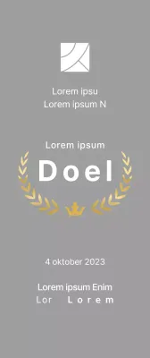 Wedstrijd concept winnaar plaquette met lauwer lijnen en kroon illustratie