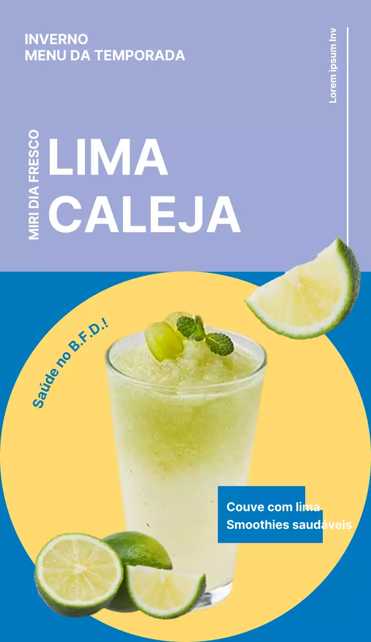 Promova o novo menu do seu café com um conceito colorido e brilhante