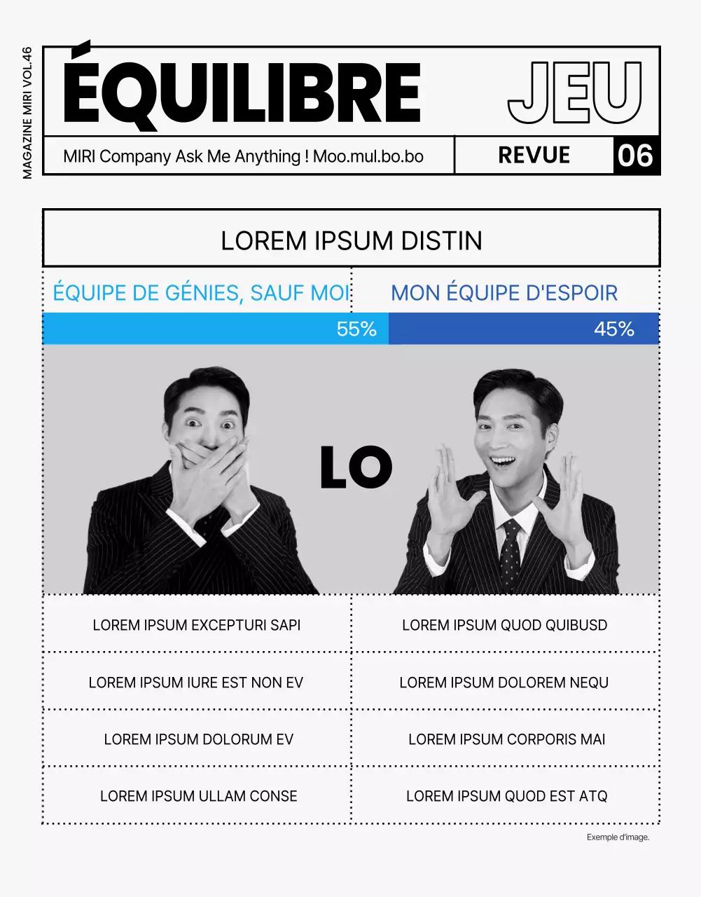 Magazine interne d'entreprise moderne en gris et noir