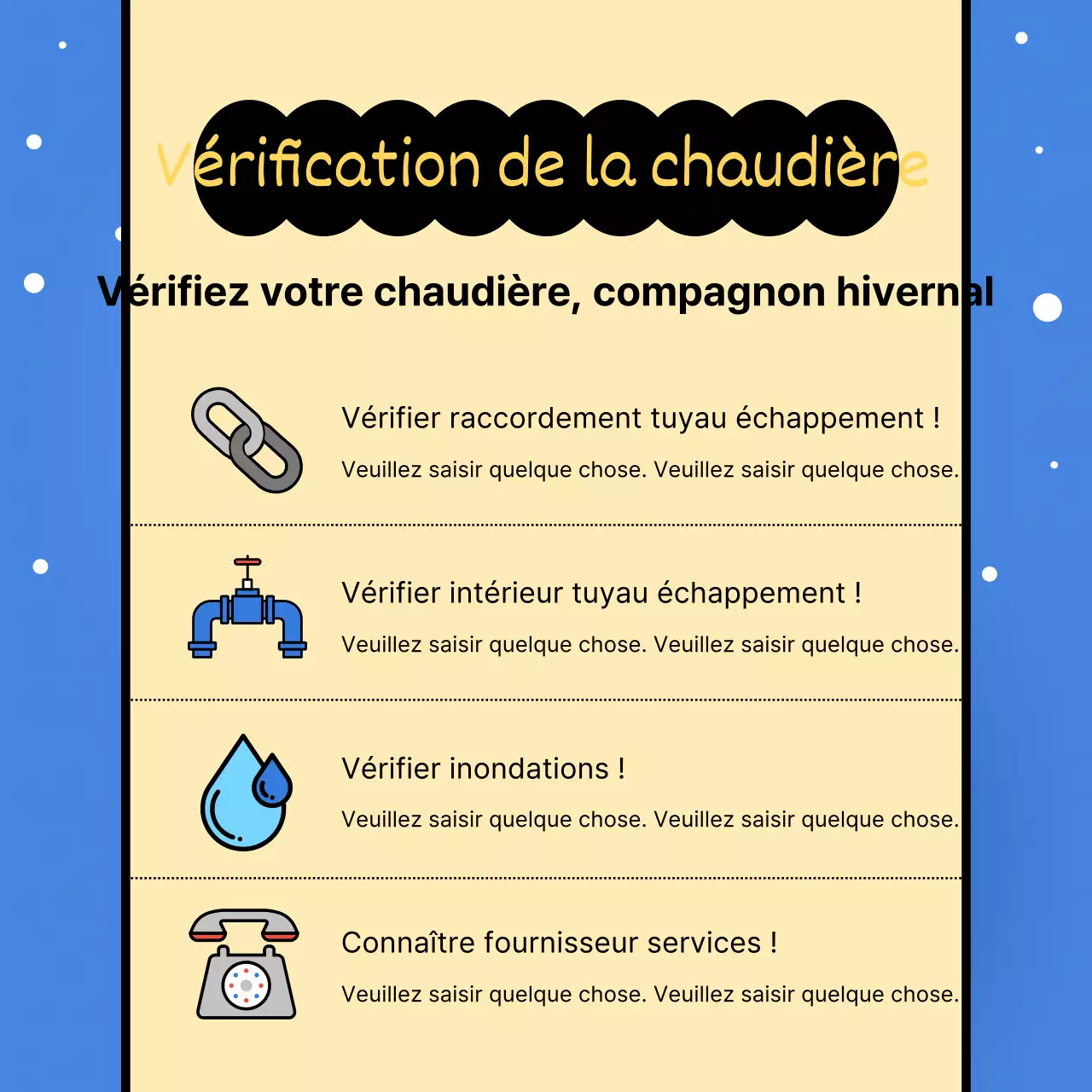 Un guide d'hivernage tendance sur fond bleu