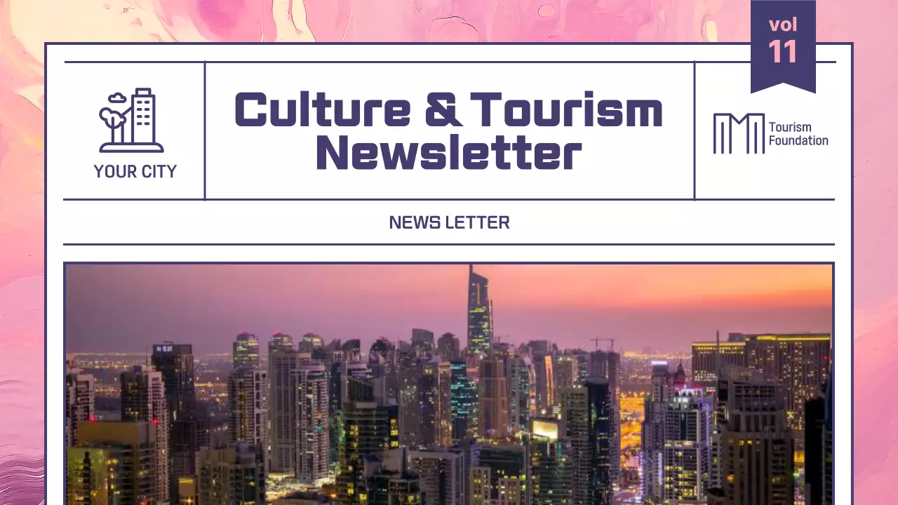 Pink Modern Tourism Newsletter Presentation