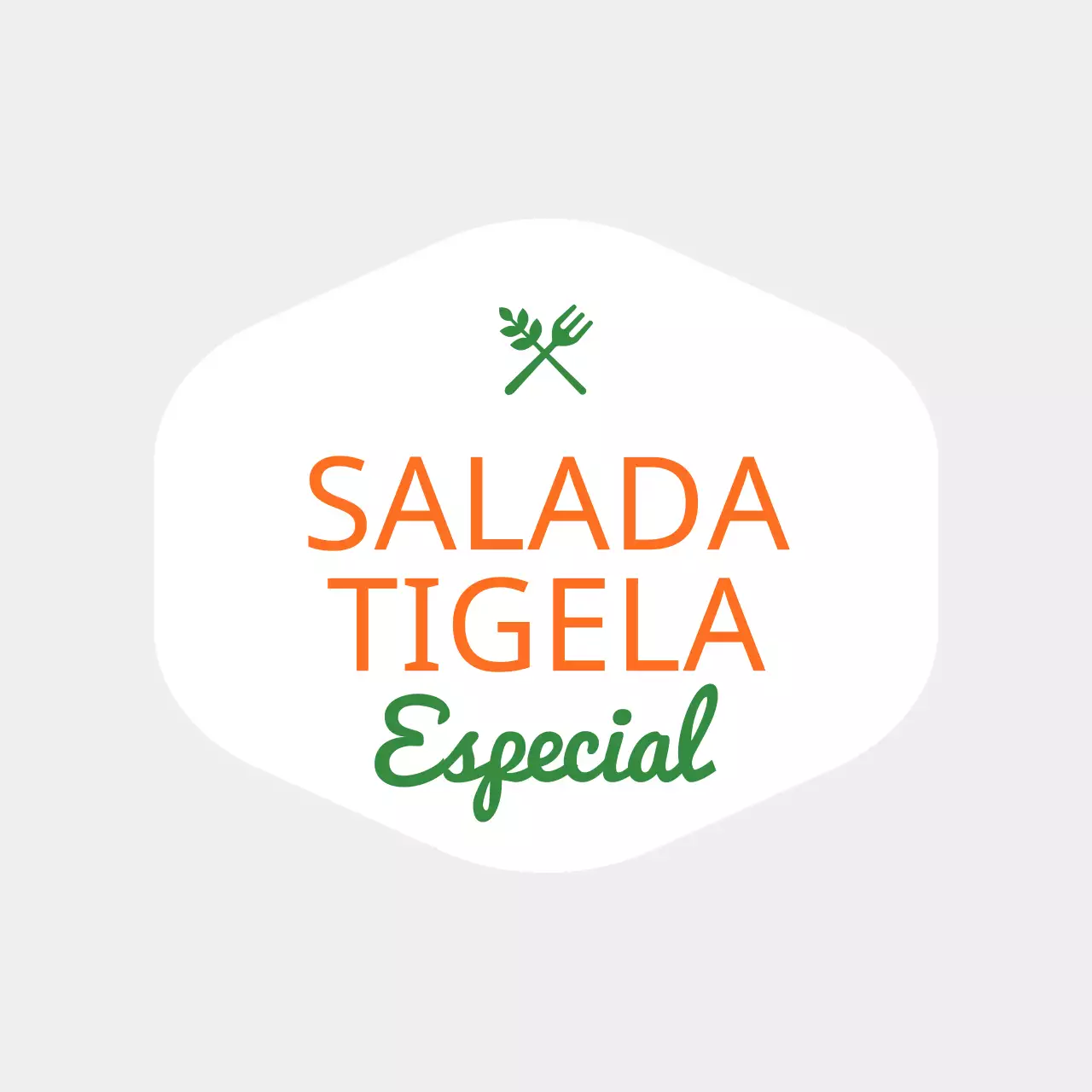 Sinalética elegante para pontos de salada em laranja e verde