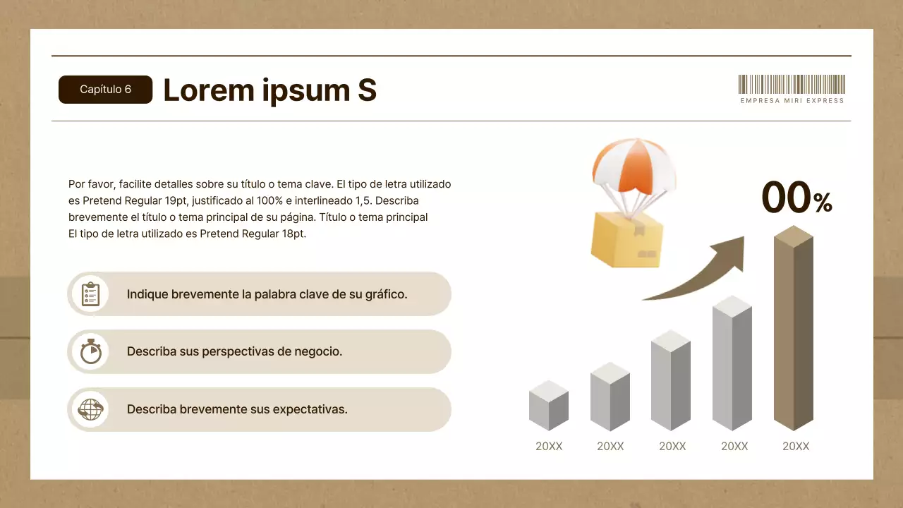 Plan de empresa de mensajería sencillo en marrón y beige