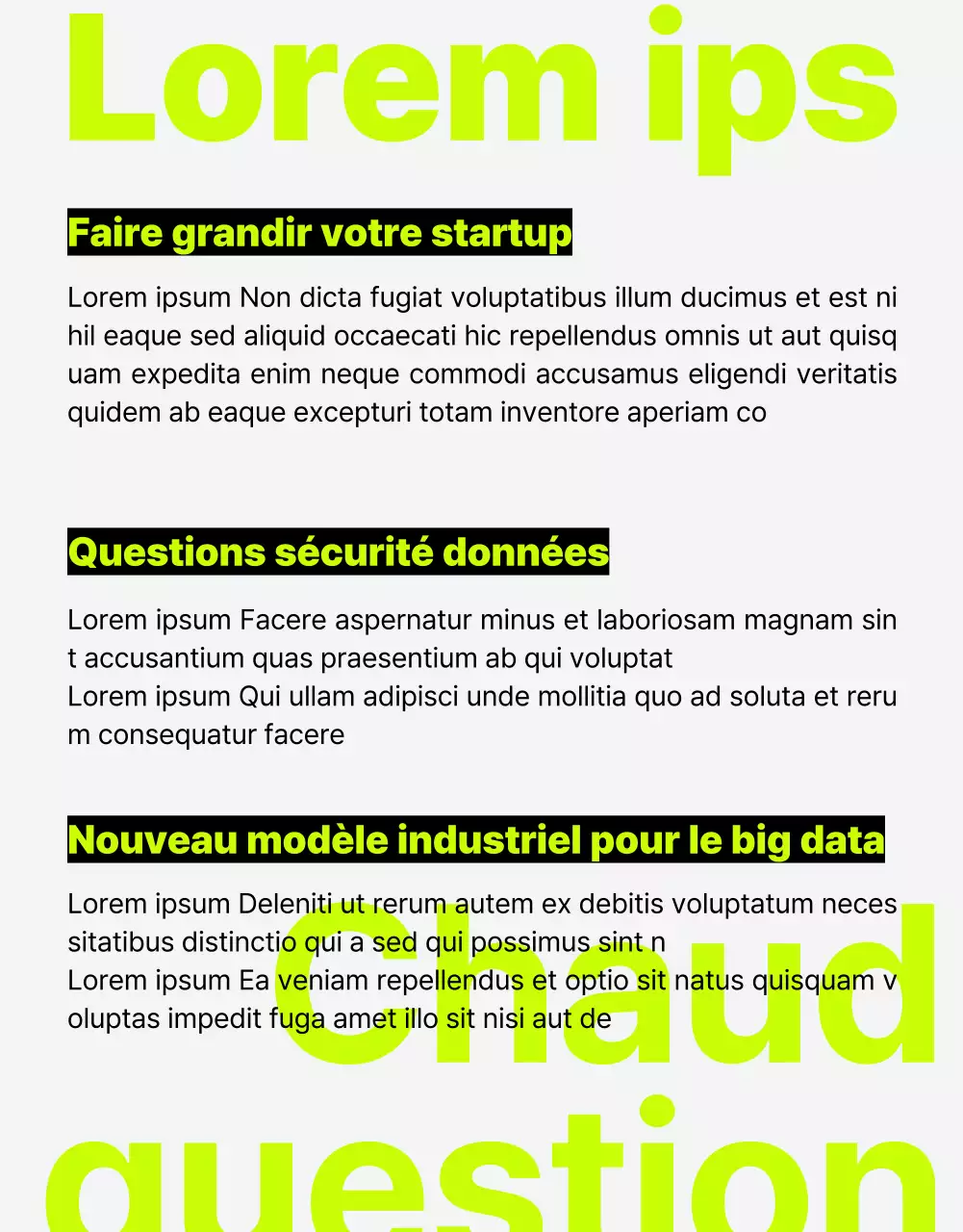 Une lettre d'information interne au webzine très tendance avec des accents vert lime