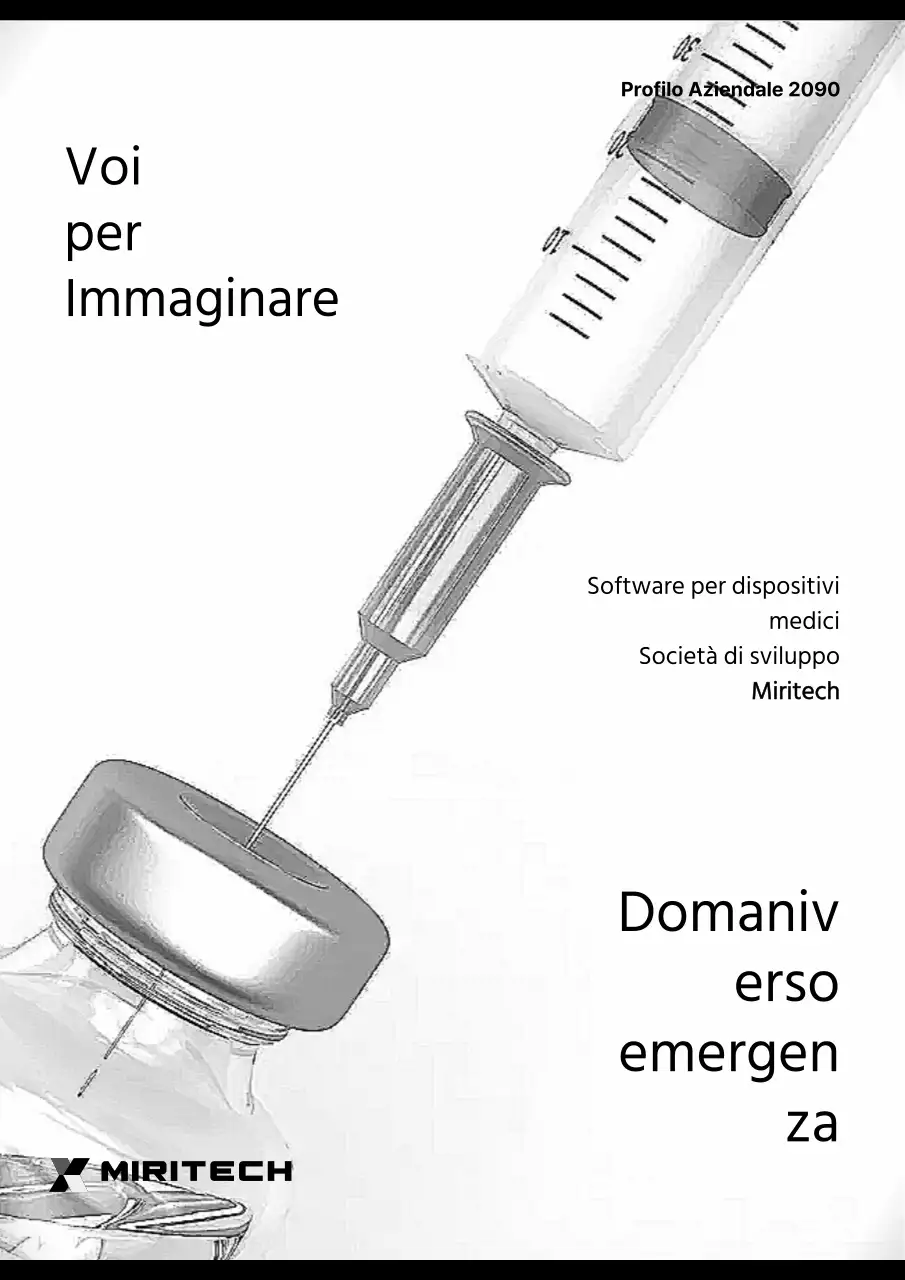Un semplice profilo aziendale in bianco e nero per lo sviluppo di dispositivi medici