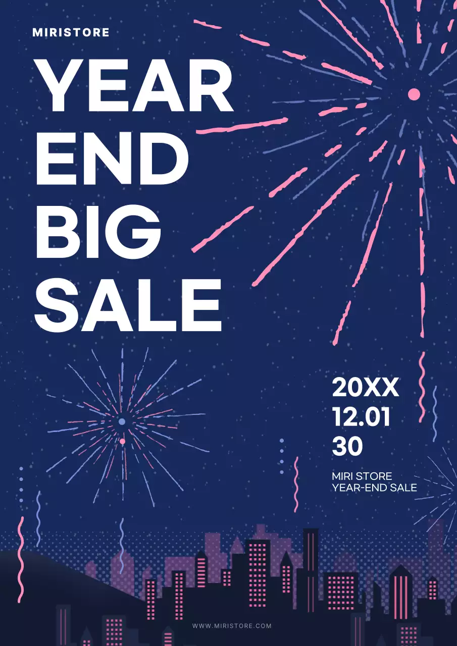Navy Modern Sale Promotion Poster