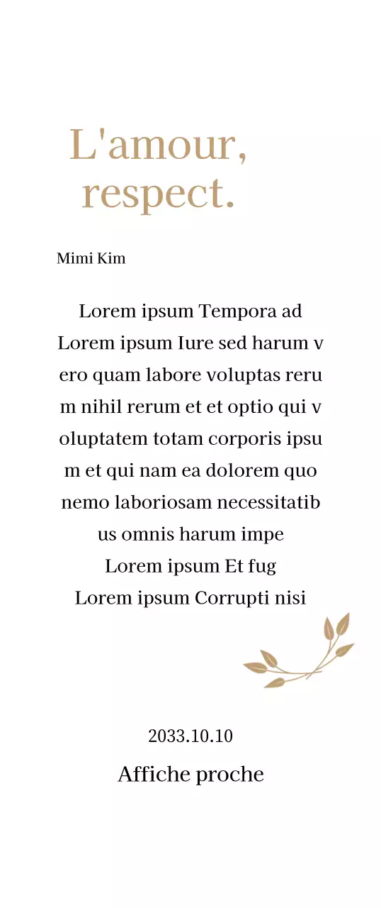 Plaque de remerciement classique avec or et feuilles