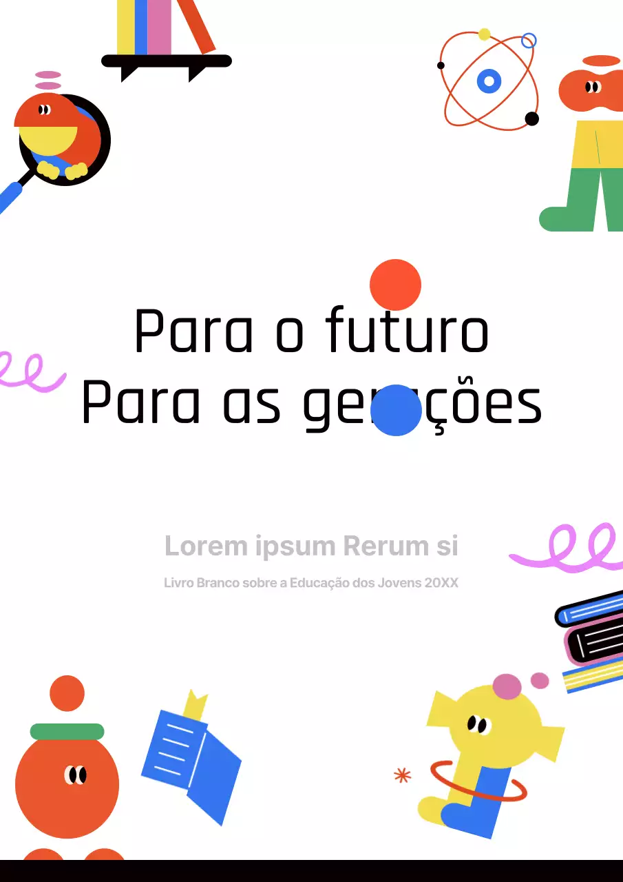Relatório vermelho e azul sobre a educação dos jovens