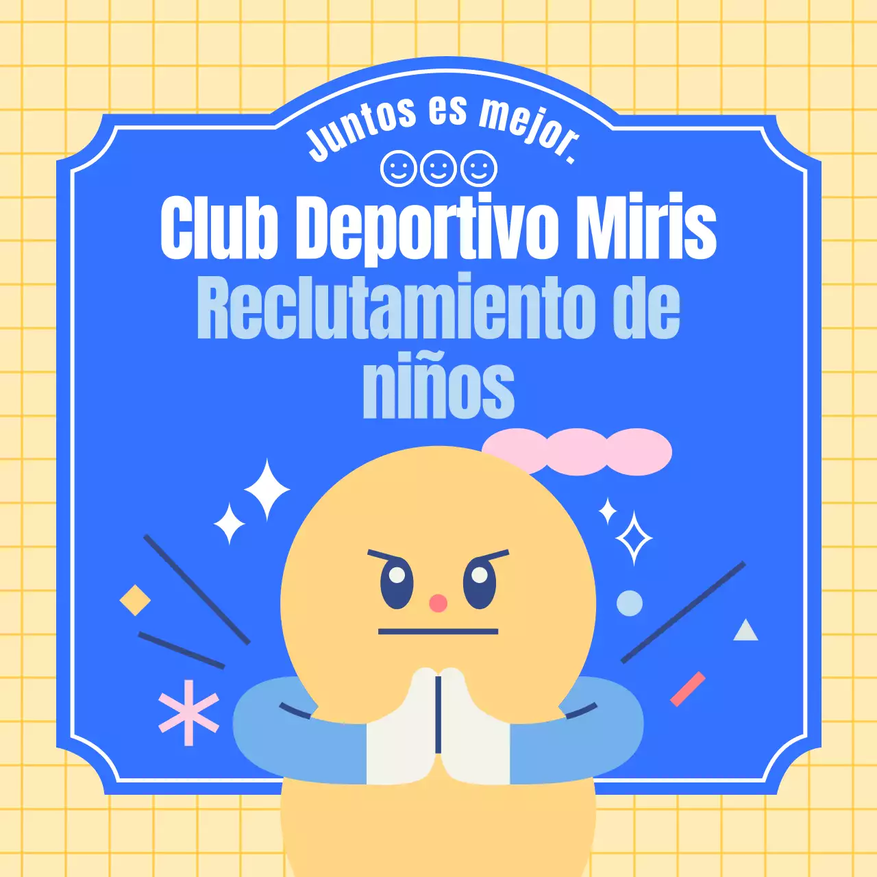 Promover un club deportivo infantil de colores amarillo y azul.