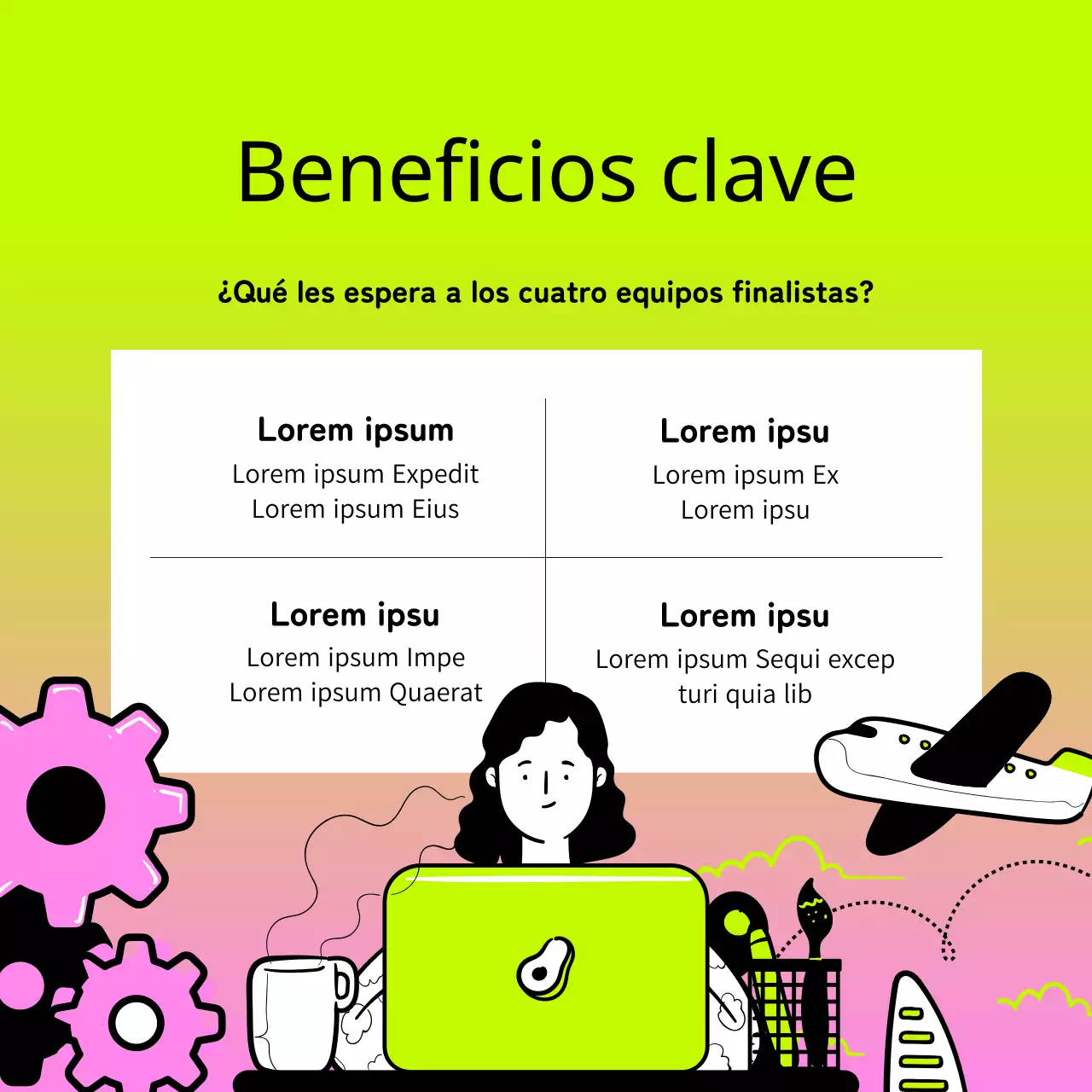 Promocione un concurso de emprendimiento interno con un look pop art rosa y neón