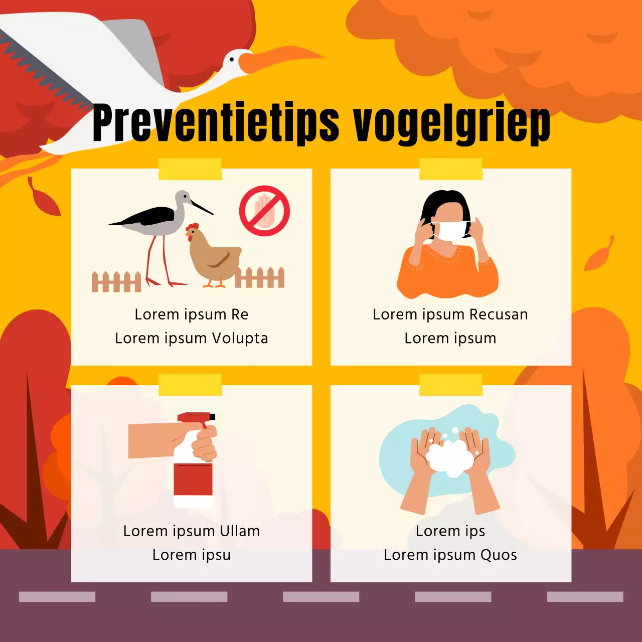 Een gids voor de natuurlijke veiligheid van wilde dieren in oranje en geel