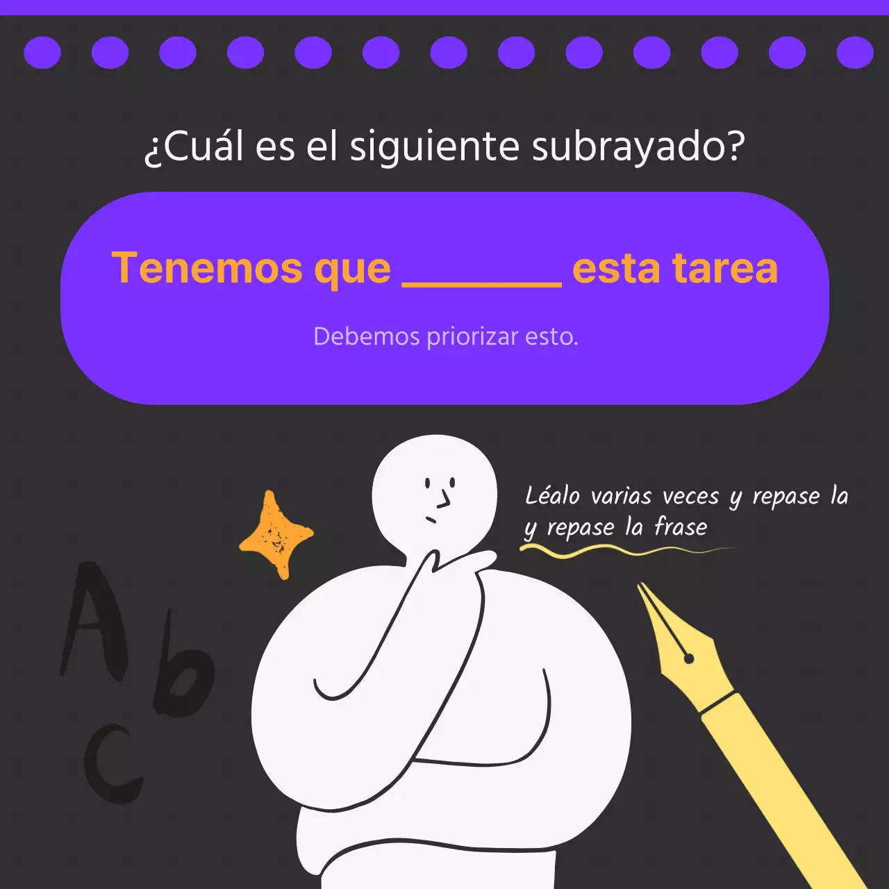 Promover un inglés comercial sencillo en blanco y negro y morado