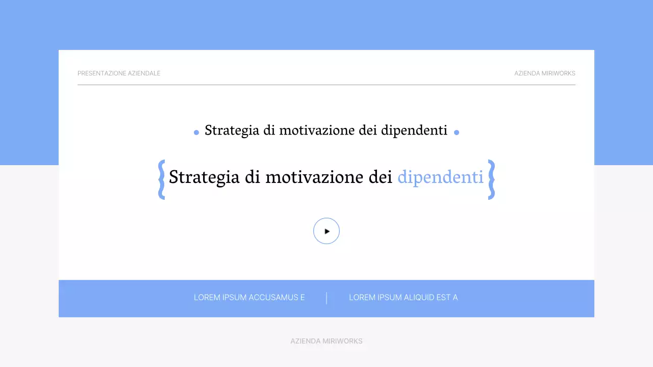 Materiale formativo motivazionale semplice di colore azzurro e grigio