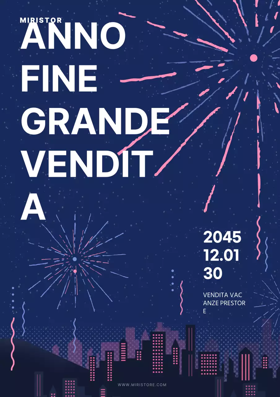 Promuovete le vendite natalizie con un concetto di fuochi d'artificio moderno e blu navy