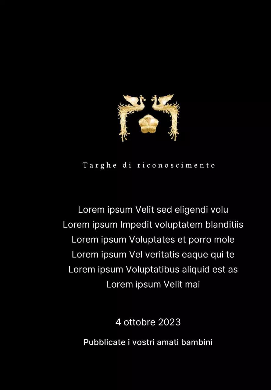 Targa di ringraziamento a tema Festa della Mamma con illustrazione di una fenice