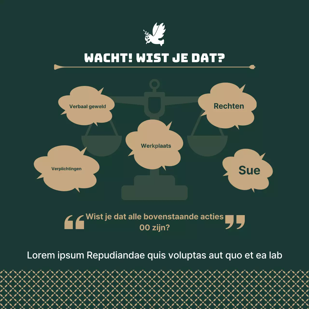 Een modern advocatenkantoor in kaki en goud promoten