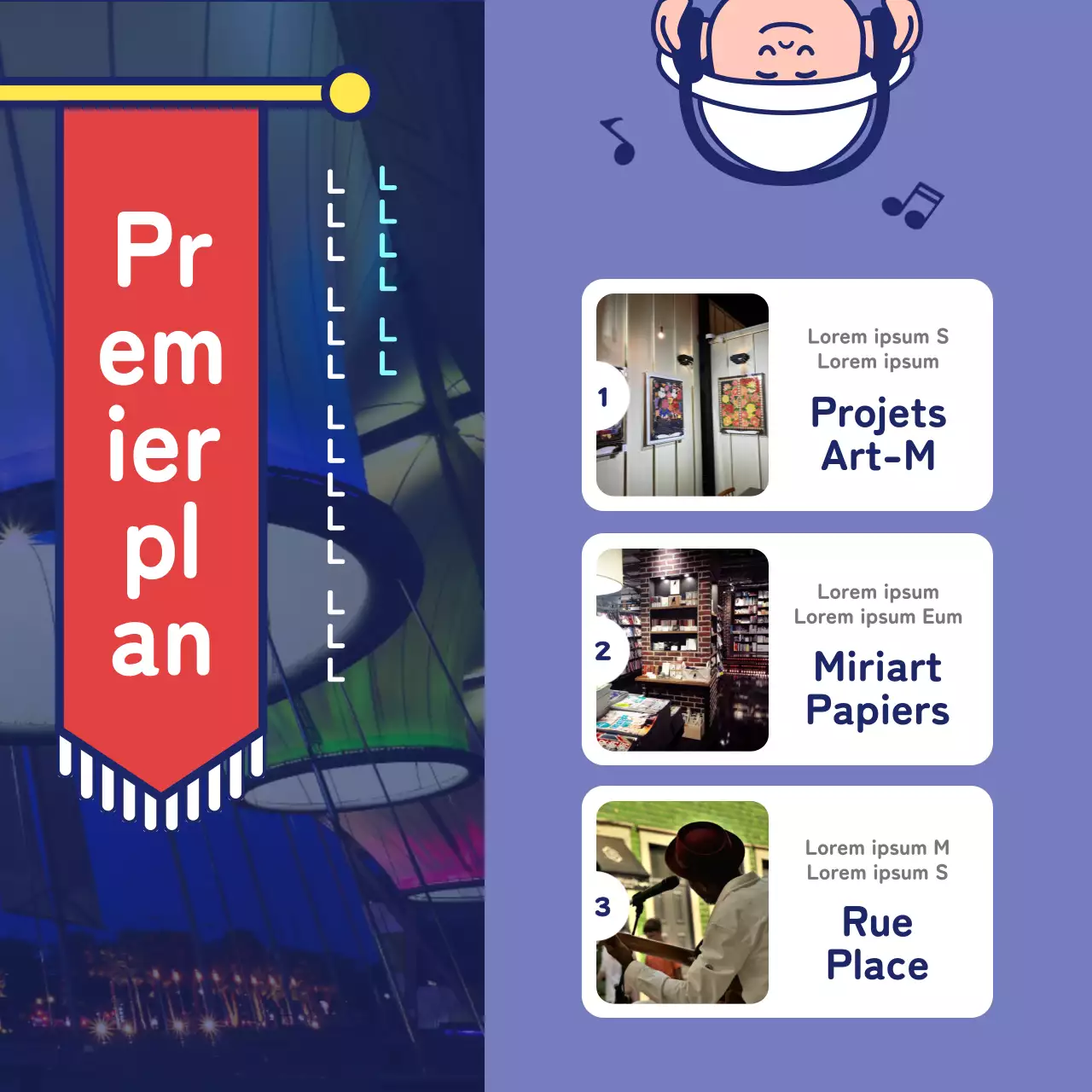 Promouvoir les produits touristiques locaux en mauve et bleu marine