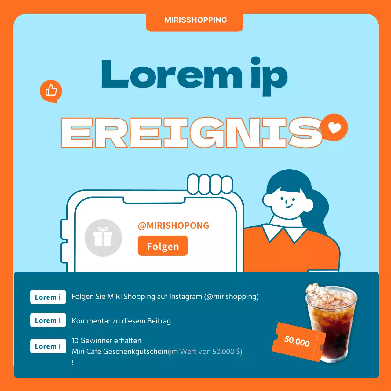 Bewerben Sie Ihre Veranstaltung in den sozialen Medien mit einem hübschen orangefarbenen Himmel