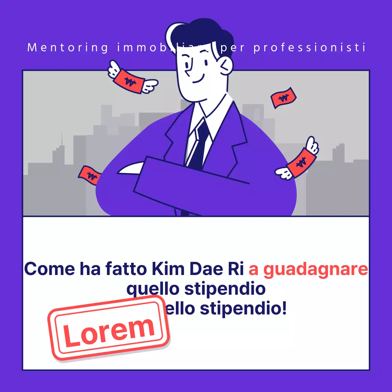 Materiale di formazione immobiliare semplice, viola e rosso per impiegati