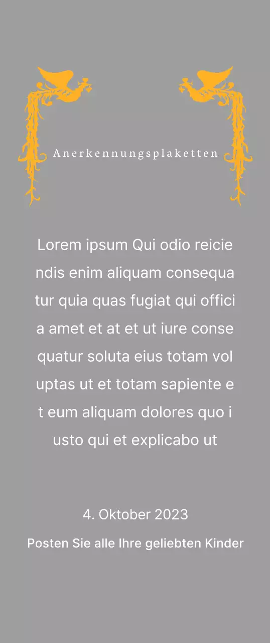 Dankeschön-Plakette zum Muttertag mit einer Phönix-Illustration