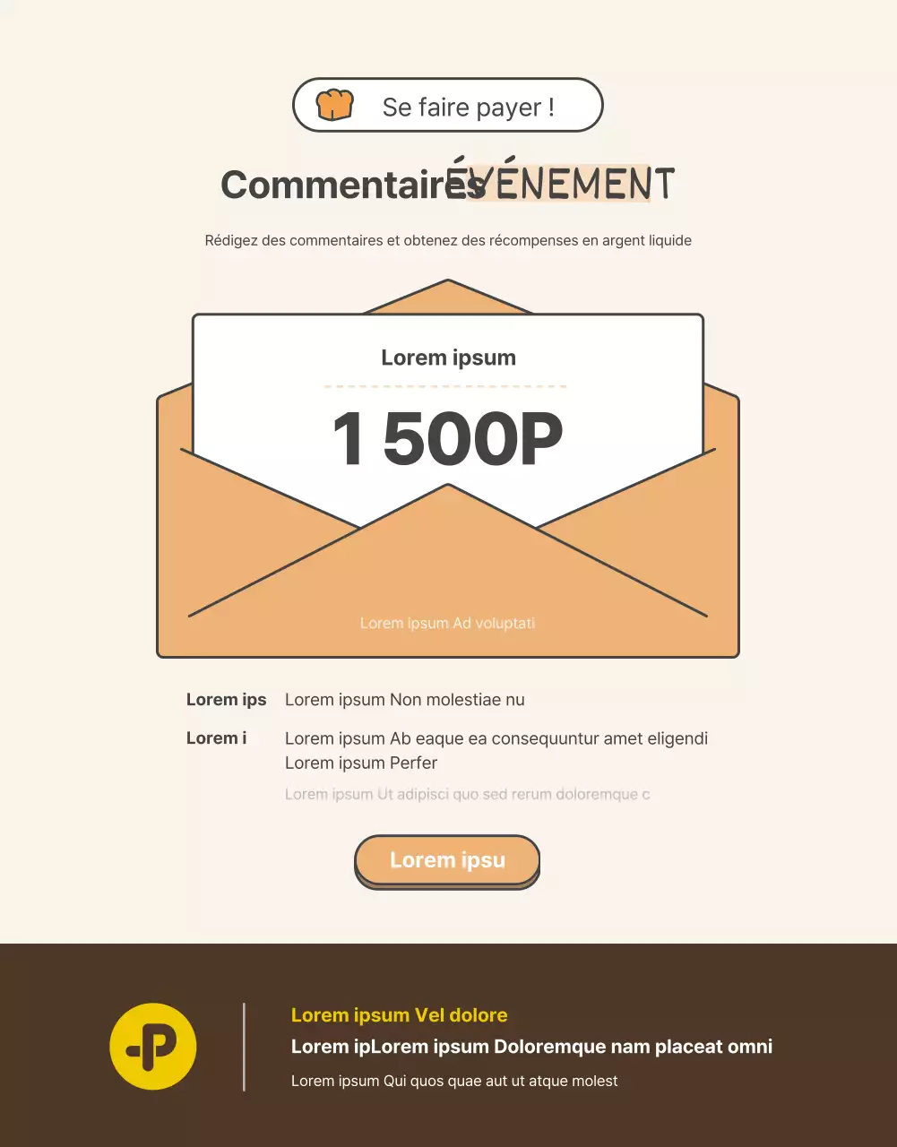 Promouvoir la vente d'un collier de base en crochet orange et beige