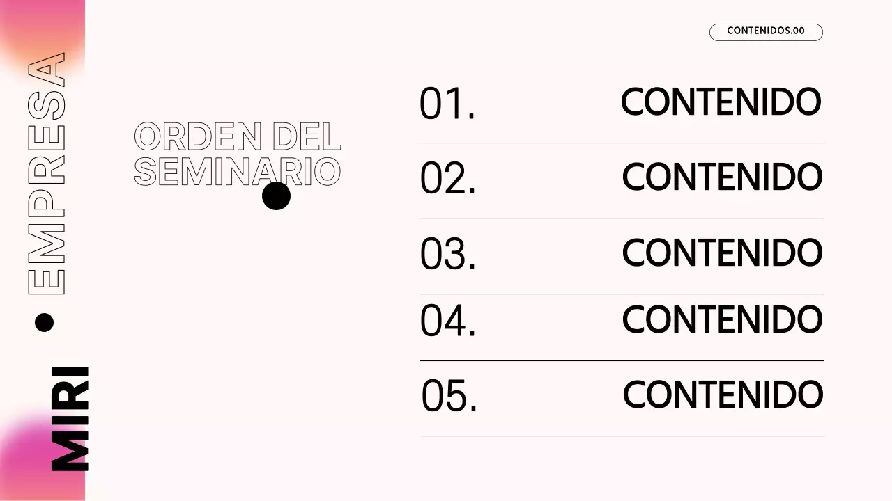 Material didáctico para el seminario de nuevos empleados de Pink's Modern Company