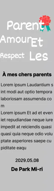 Calligraphie de la fête des mères avec illustration d'un œillet rouge