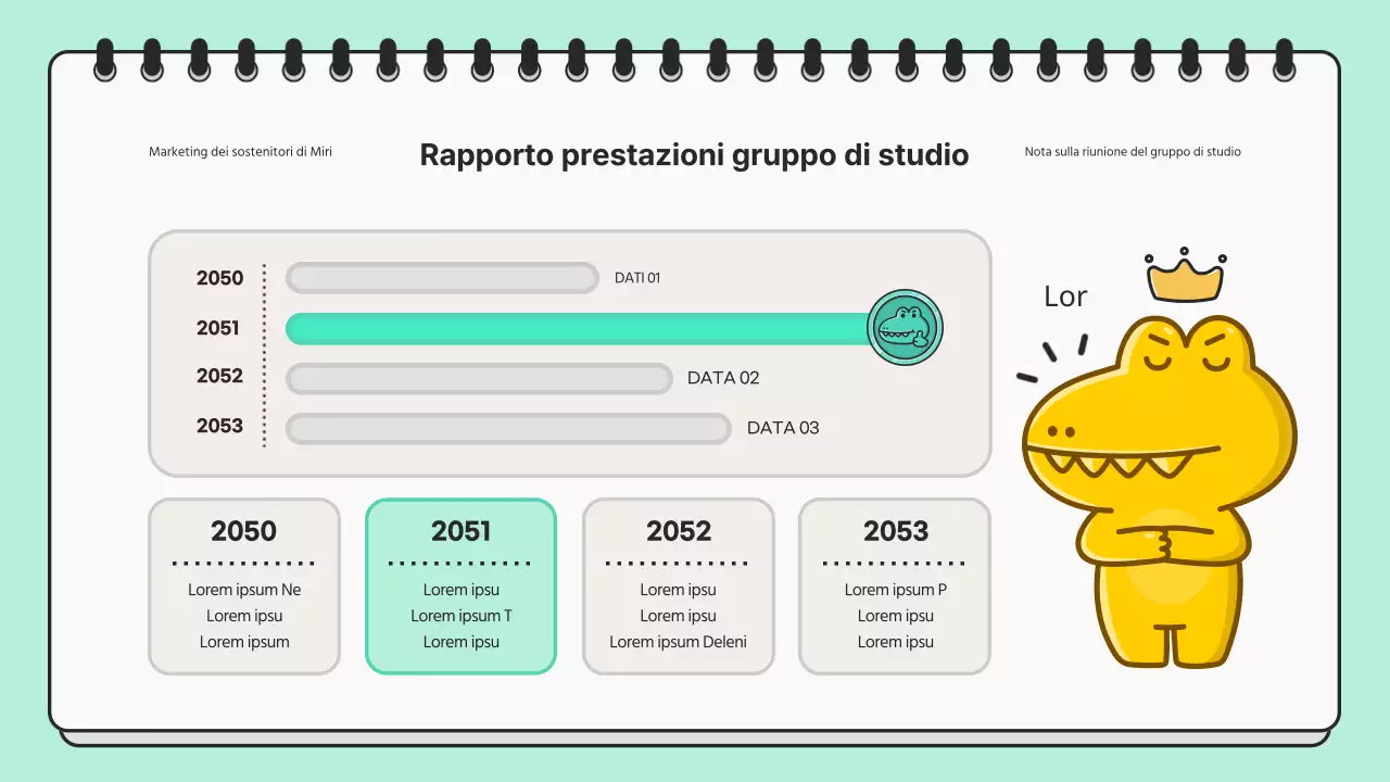 Presentazione di riunione di studio minimalista in menta e nero