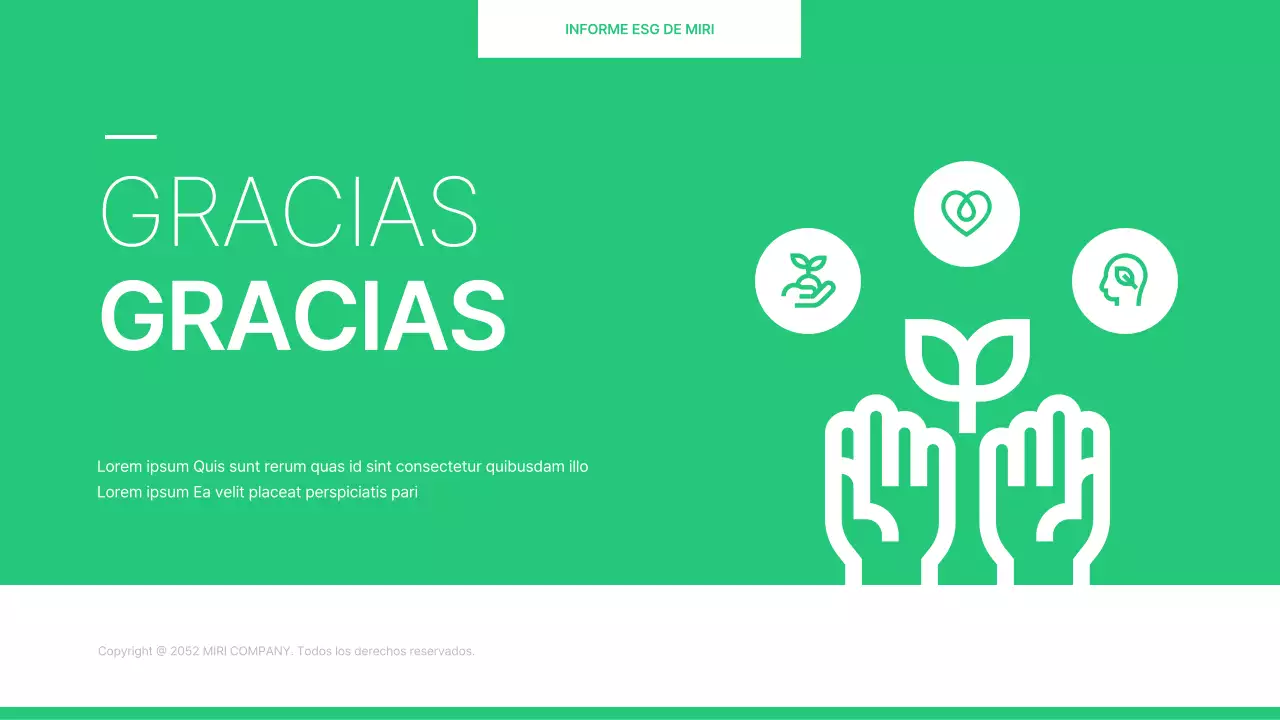 Un sencillo informe corporativo ESG en chartreuse y blanco