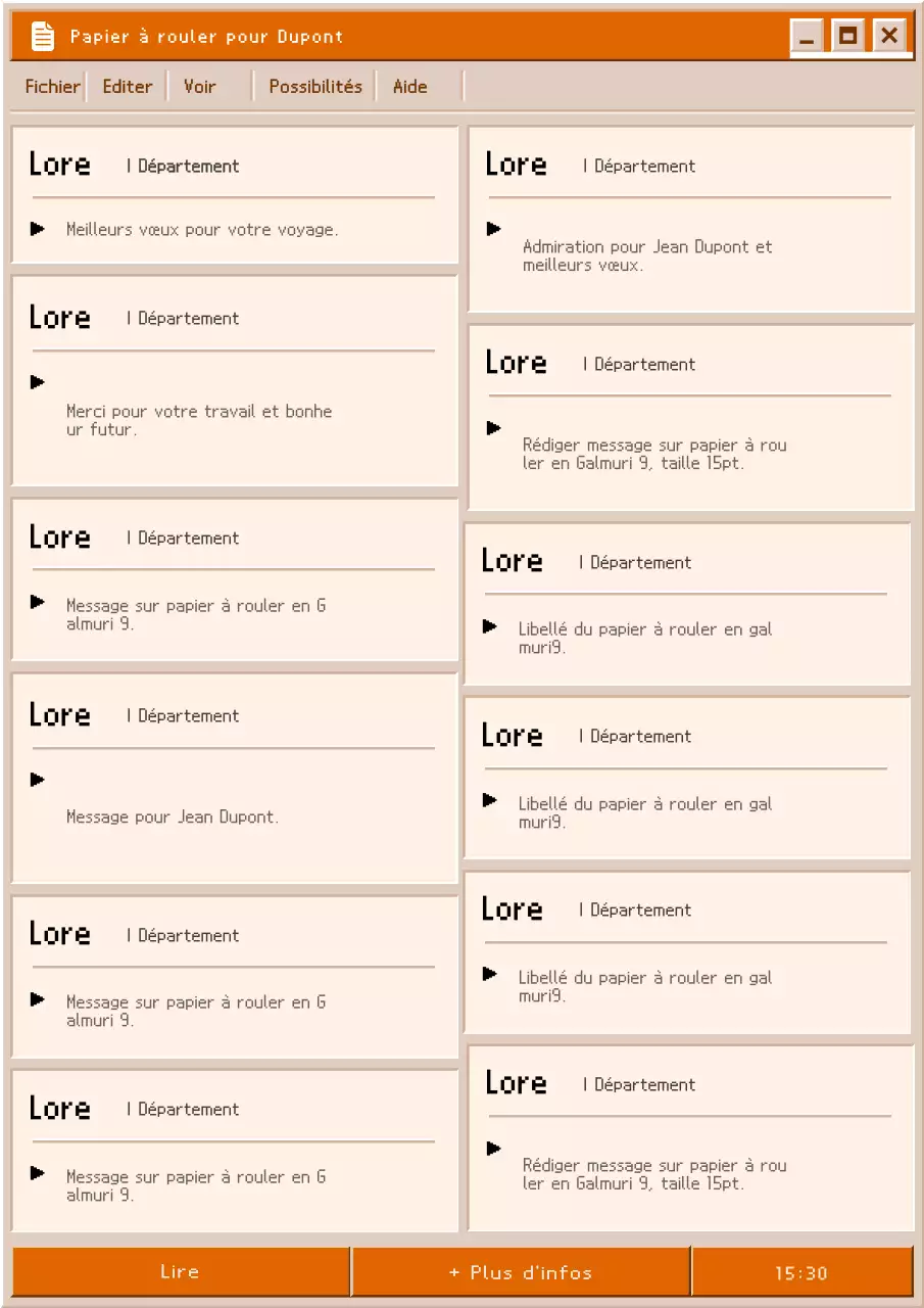 Un poste de papier à rouler d'entreprise simple en orange et beige