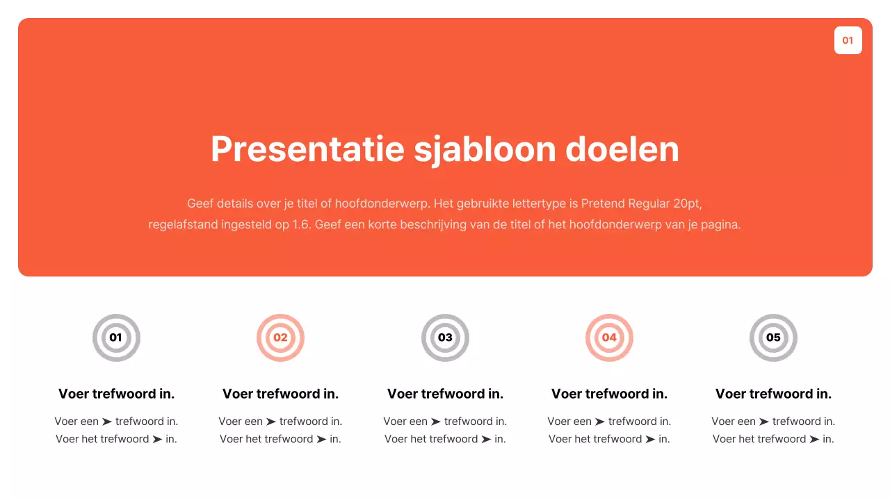 Een eenvoudige oranje en grijze doelenplanner