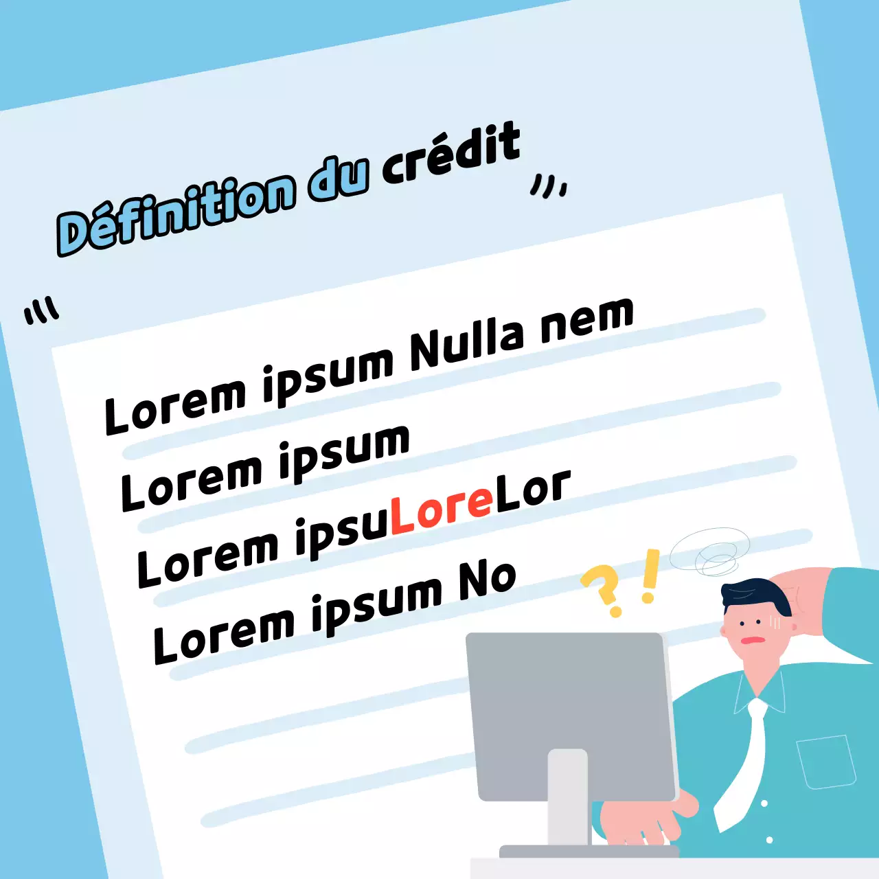 Informations simples, bleu clair, sur la gestion de la cote de crédit