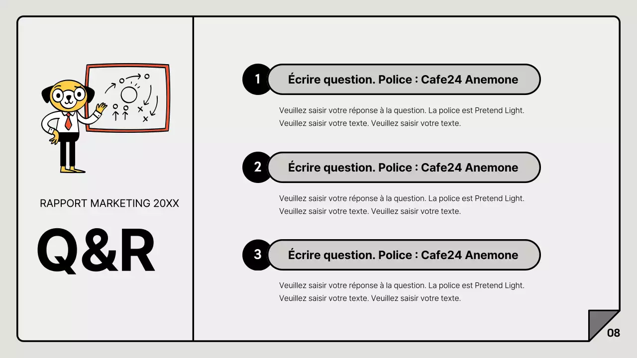 Un rapport marketing simple en gris et blanc