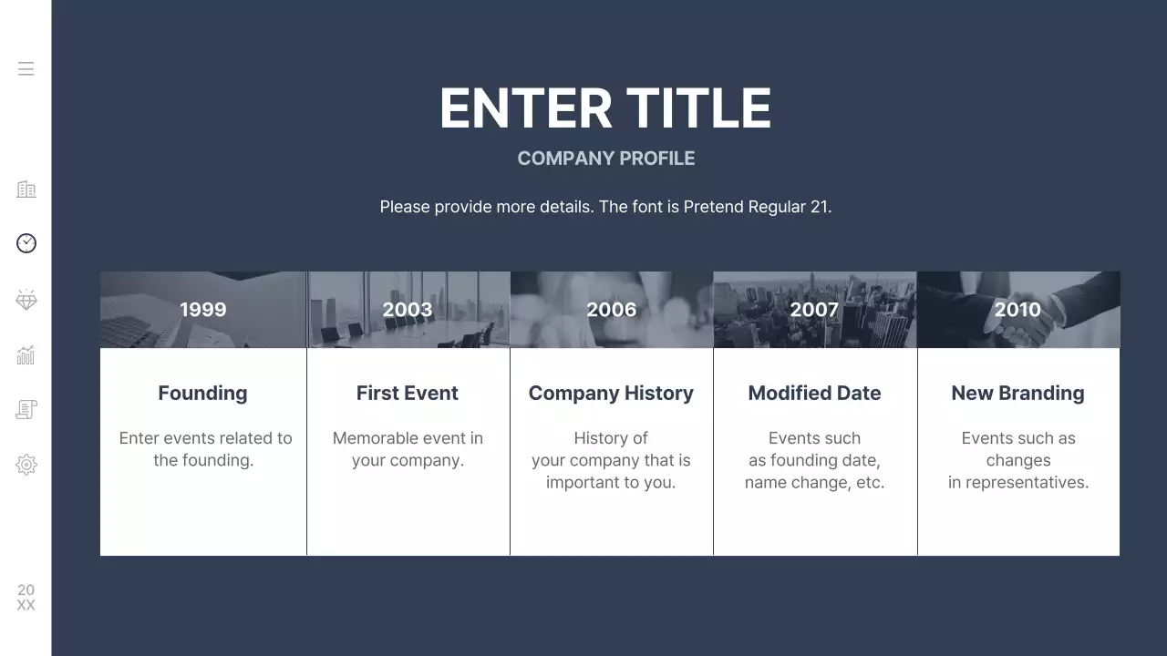 남색의 심플한 회사소개서