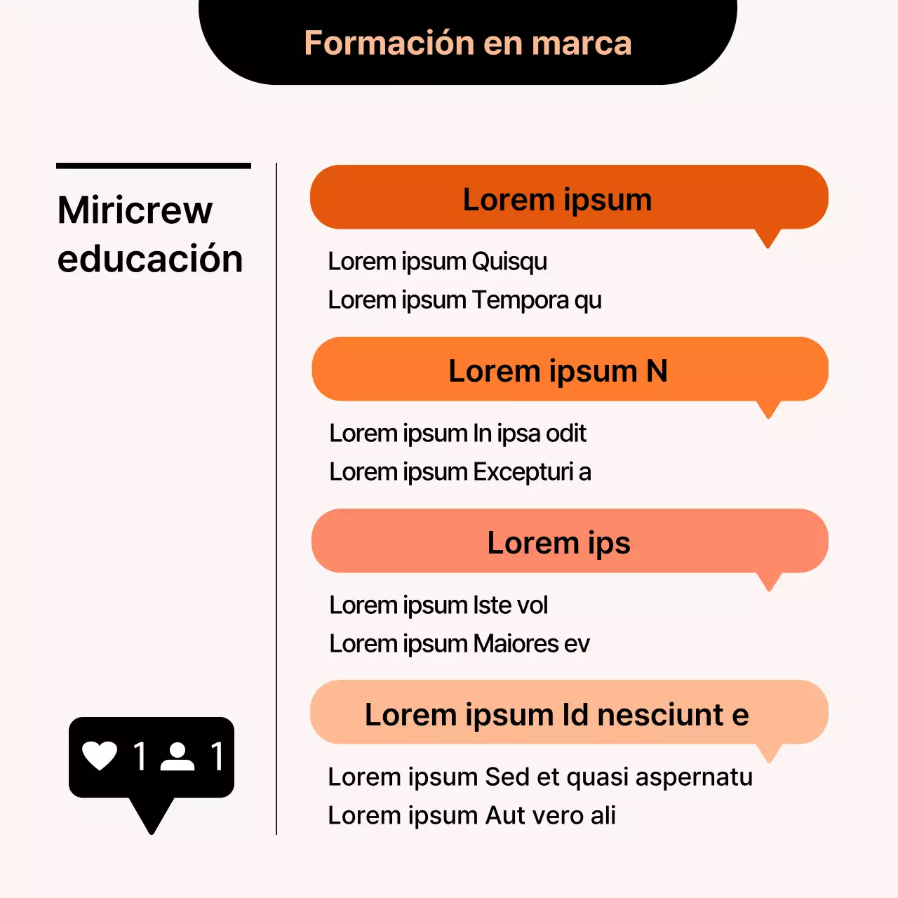 Una sencilla tarjeta de reclutamiento naranja y negraNoticias