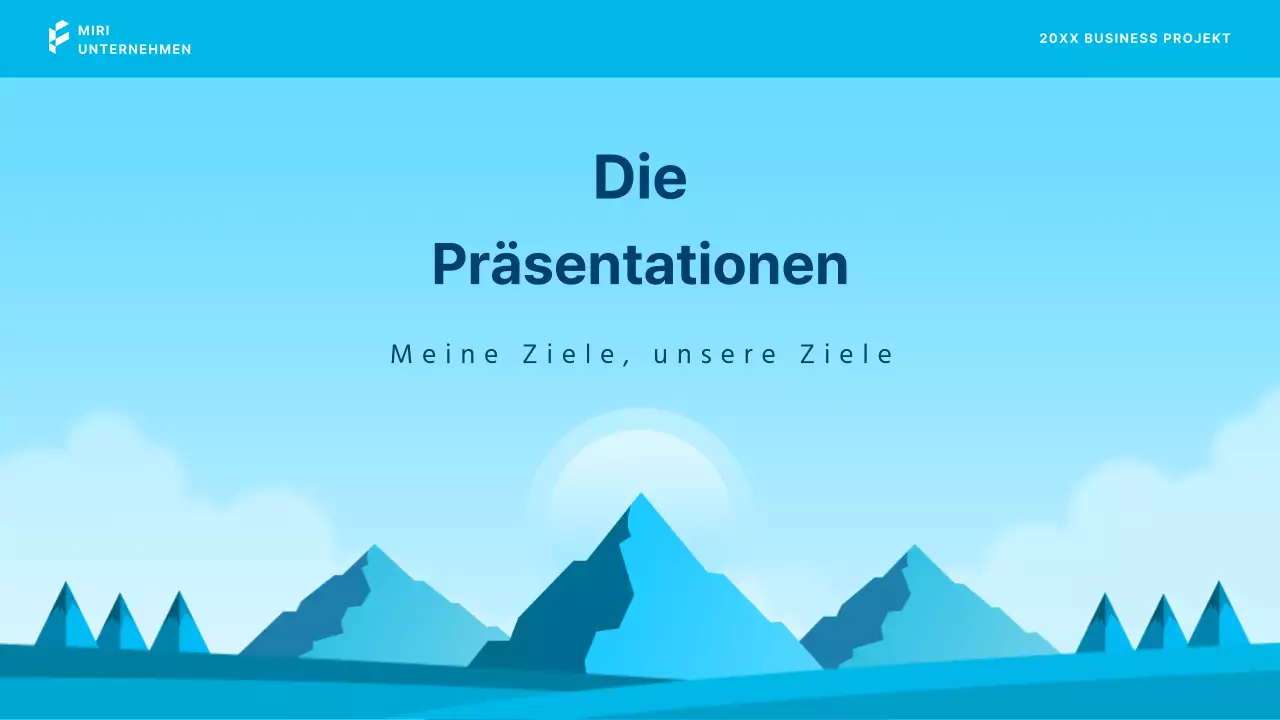 Einfache Geschäftspräsentationen in Blau