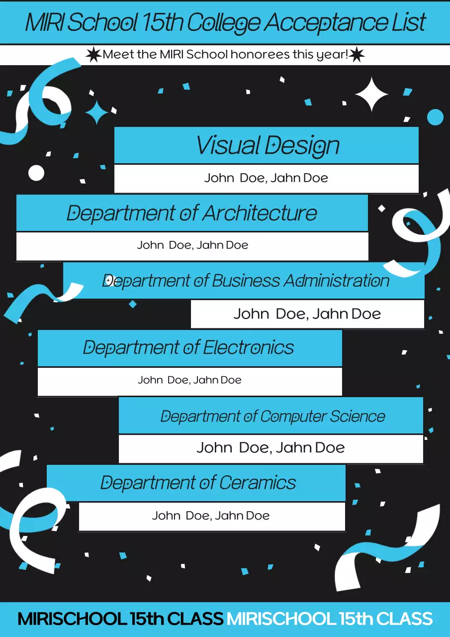 블루 모던 칼리지 발표 포스터