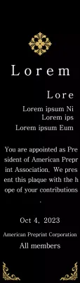 Sebuah plakat yang dipesan dengan kesan megah, menampilkan dekorasi yang rumit