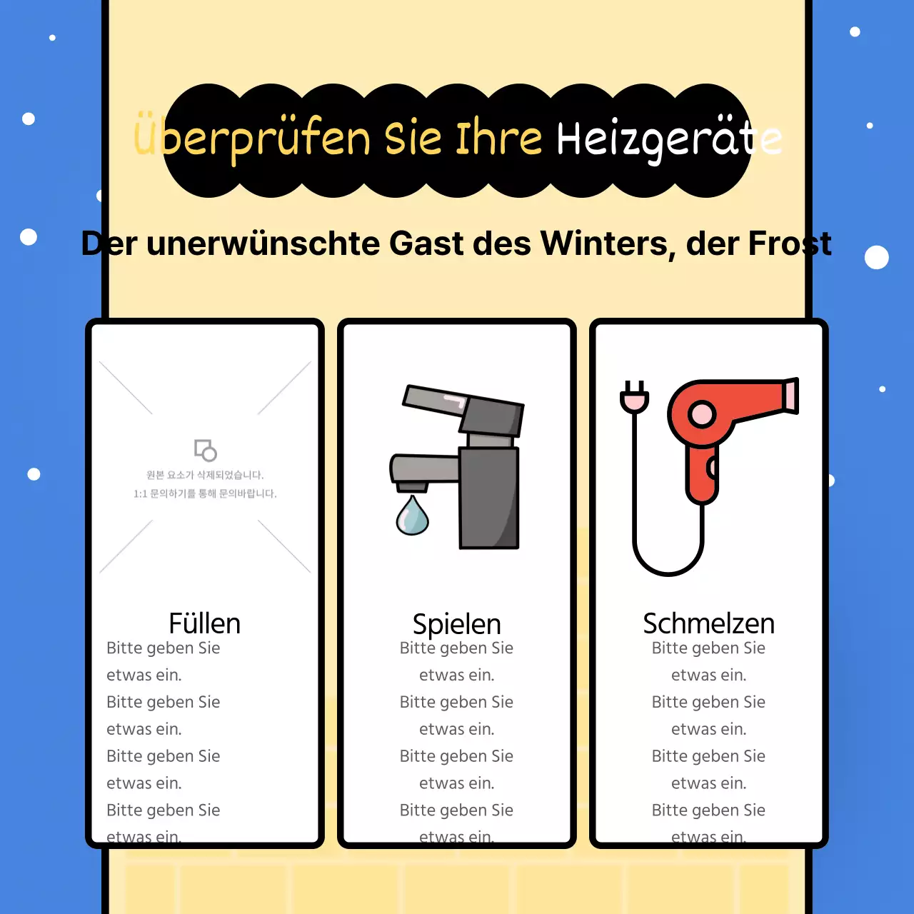 Ein trendiger Überwinterungsratgeber mit blauem Hintergrund