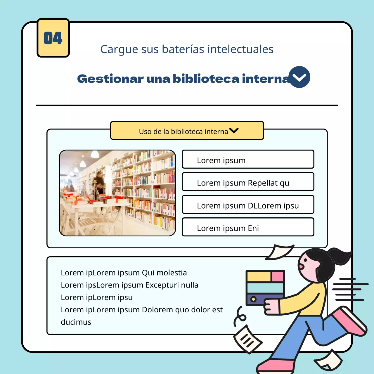Guía de programas sencillos de formación empresarial en azul claro y amarillo