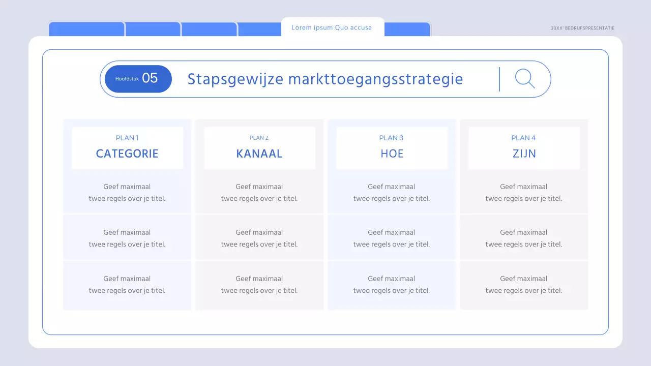 Een minimalistisch marktonderzoeksrapport in lichtblauw