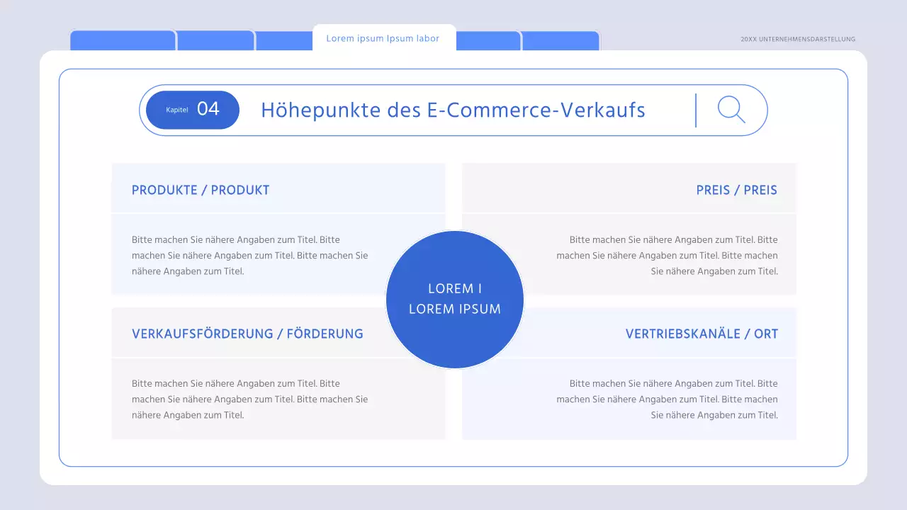 Ein minimalistischer Marktforschungsbericht in Hellblau