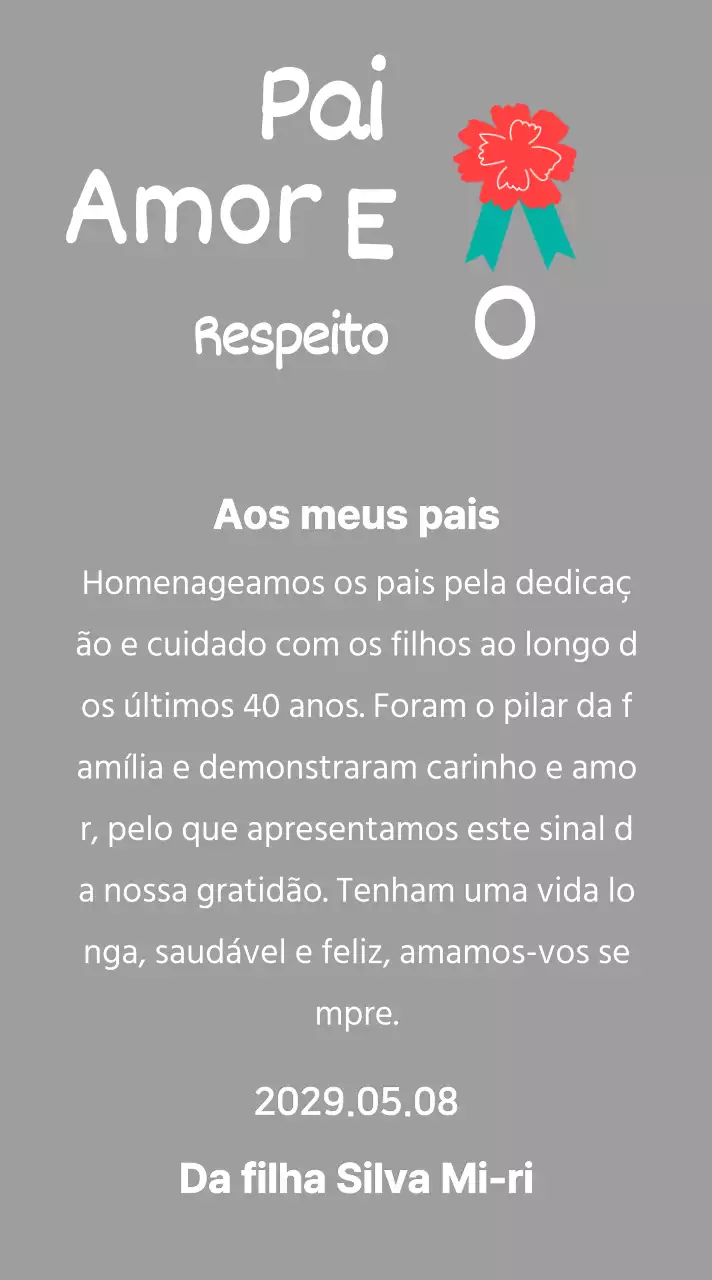 Caligrafia do Dia da Mãe com ilustração de cravos vermelhos