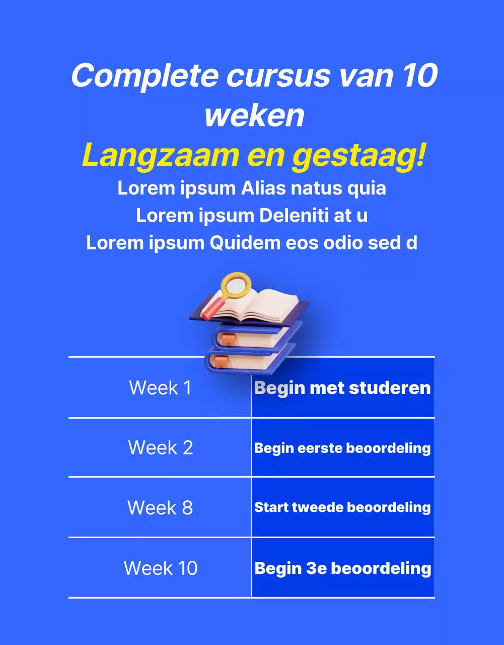 Een kitscherige blauw met gele Engelse les promoten