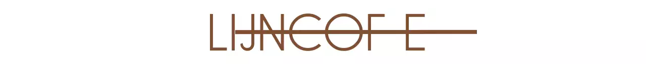 Een eenvoudige cafépromotie met unieke bruine en beige letters