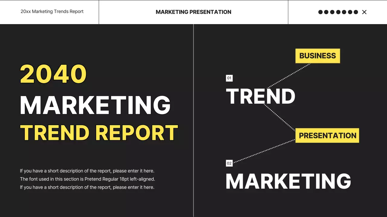 검정색의 트렌드한 마케팅 보고서