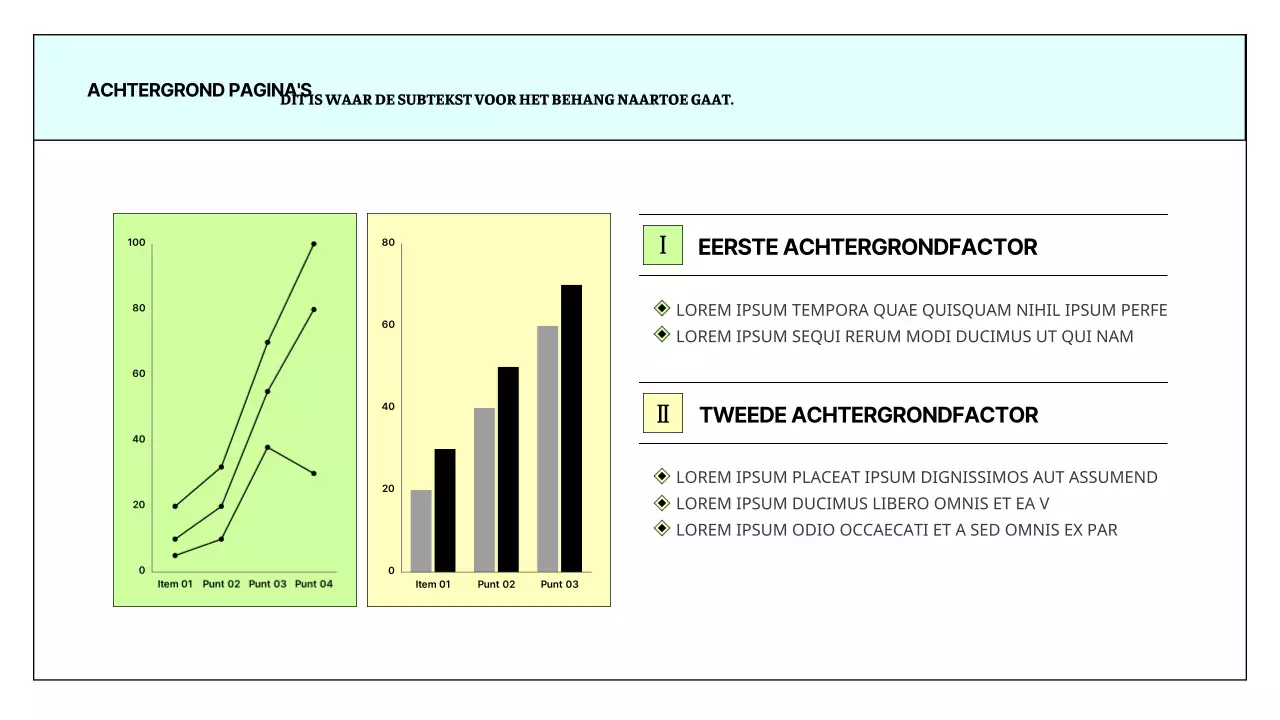 Een eenvoudig afdrukbaar rapport in lichtblauw en chartreuse