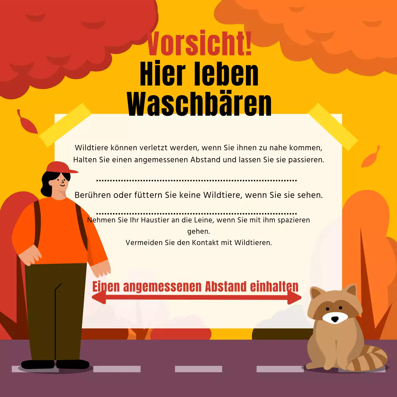 Ein Leitfaden für die Sicherheit von Wildtieren in Orange und Gelb