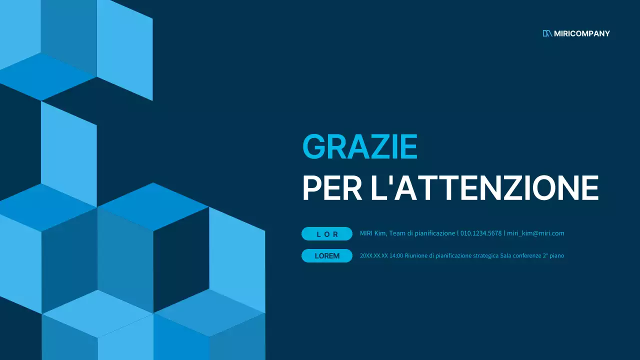 Piano aziendale semplice per impiegati in blu e blu